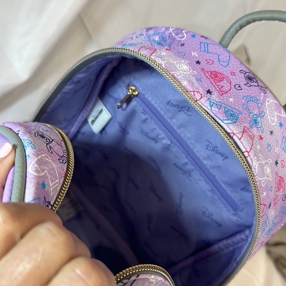 Wonda Pop Disney Pixar Monsters 11” mini backpack Peek-A-Boo Vegan Leather - Picture 9 of 11